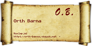 Orth Barna névjegykártya