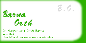 barna orth business card